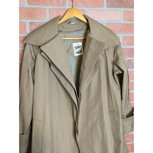 Vintage Saxton Hall Womens Trench Coat Size 10 Detachable Liner Belt Tan Neutral - Picture 10 of 14